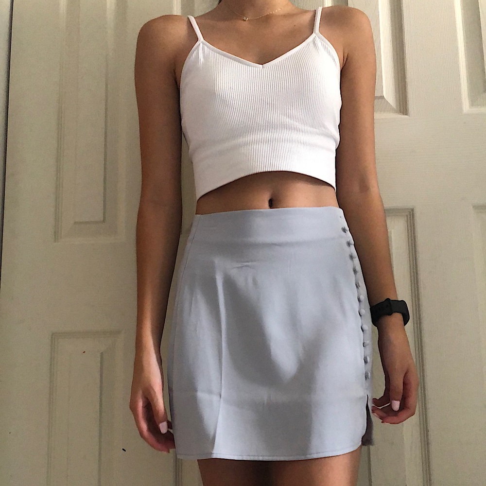 Forever 21 Baby Blue Satin Miniskirt